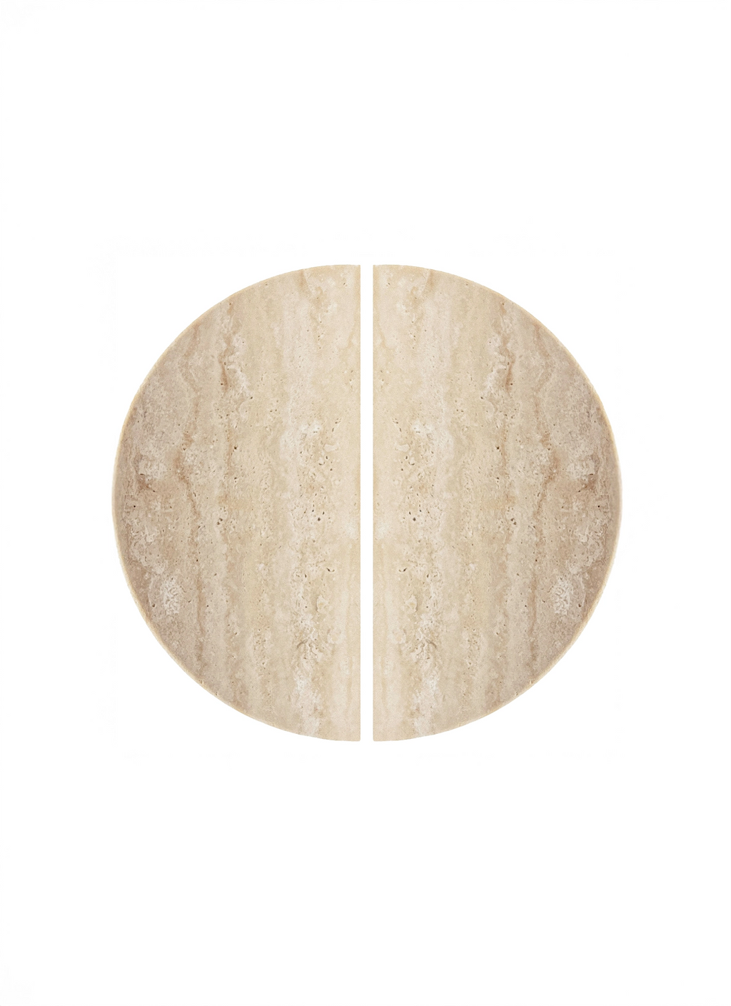 Hal Moon travertine Entry door pull handle set on a white background