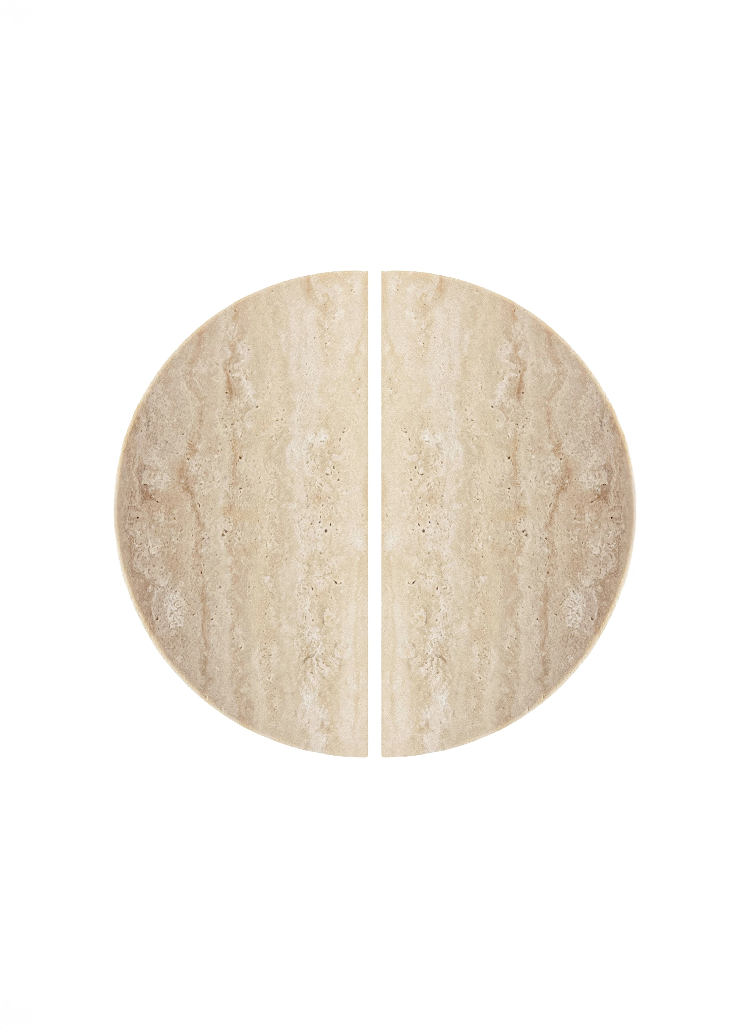 Hal Moon travertine Entry door pull handle set on a white background