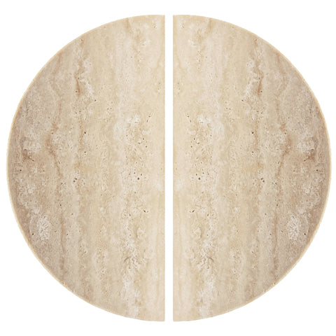 Natural Travertine Half Moon Entry Door Pull Handles (Pair) - MEZZA LUNA Stone Set