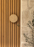 Natural Travertine Round Entry Door Pull Handles (Pair) - RHONDO Stone Set