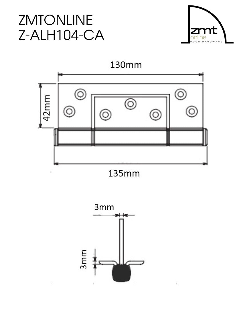 Heavy-Duty Aluminium Wrap-Around Interfold Hinge (3 Pack)