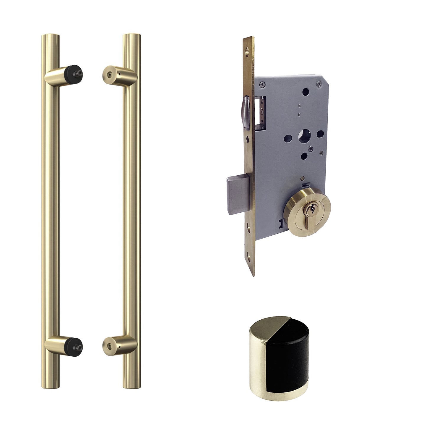 ZMTONLINE Brushed brass entry Door pull handle bundle set.
