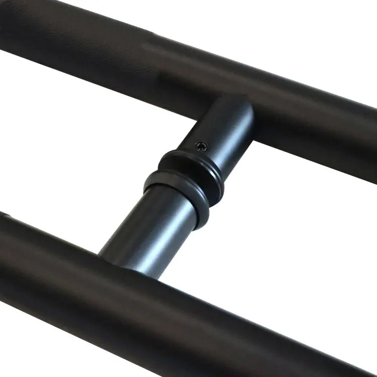 ZMTONLINE Matt Black Entry Door Pull Handles close up - Pair Classic series