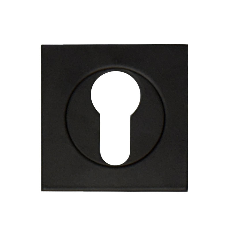 ZMTONLINE Matt  Black square Euro cylinder escutcheon Z-ES52-SQ-PC-BLK