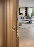ZMTONLINE Timber door featuring a Roller mortice lock with a round euro cylinder escutcheon. Z-MLB60-RO-BB