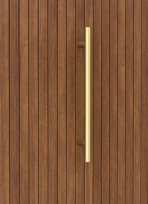 ZMTONLINE  Timber door Featuring a   Brushed brass pull handle (classic Series)