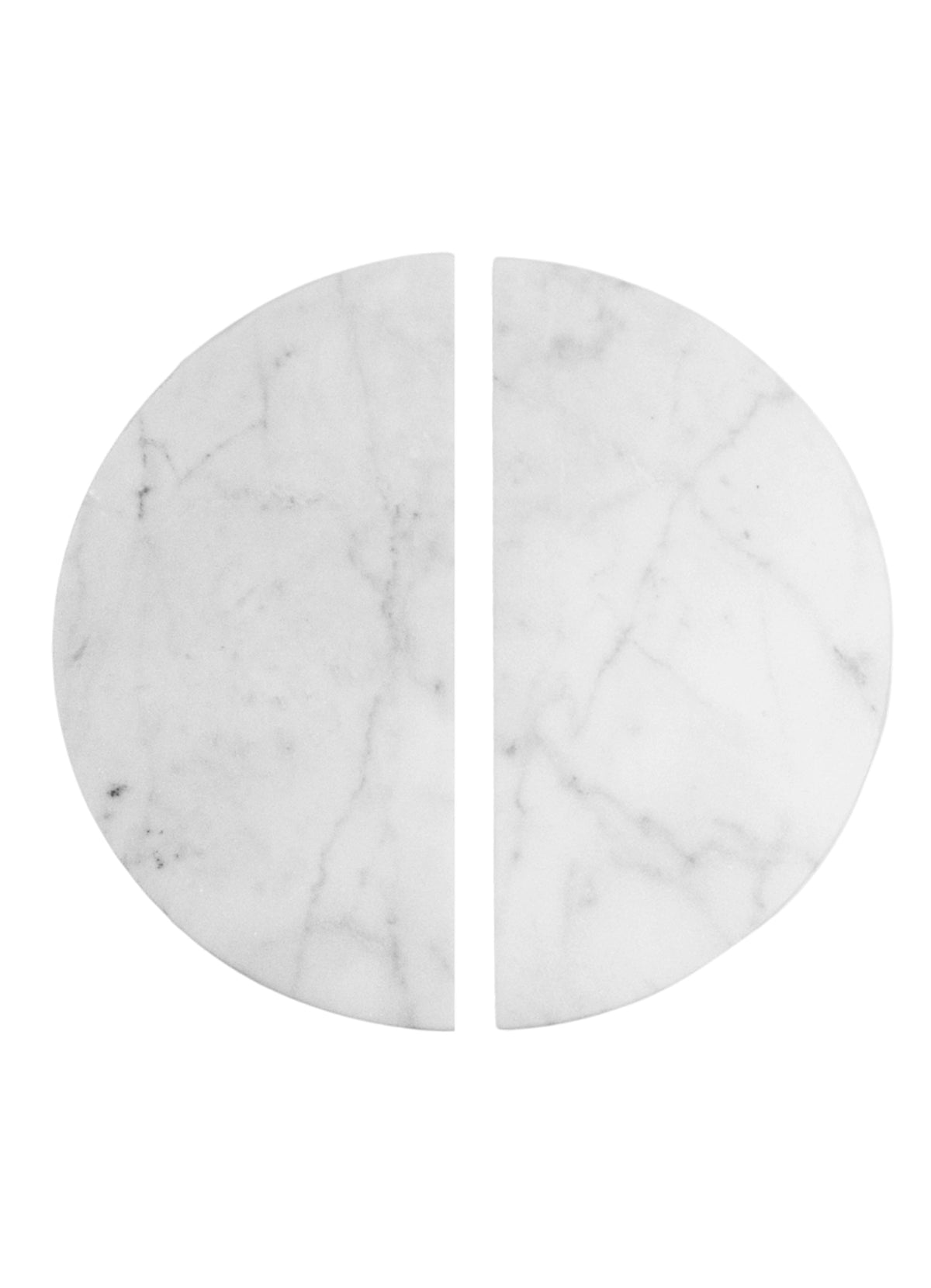 ZMTONLINE Carrara White marble Entry door pull handle set (Mezza Luna)