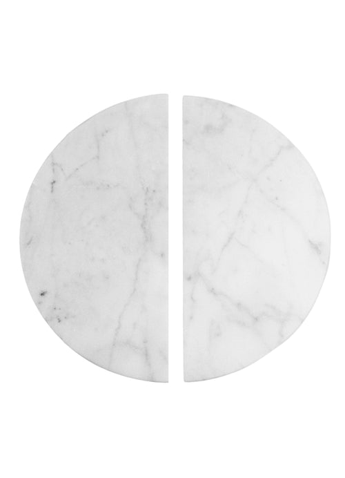 ZMTONLINE Carrara White marble Entry door pull handle set (Mezza Luna)
