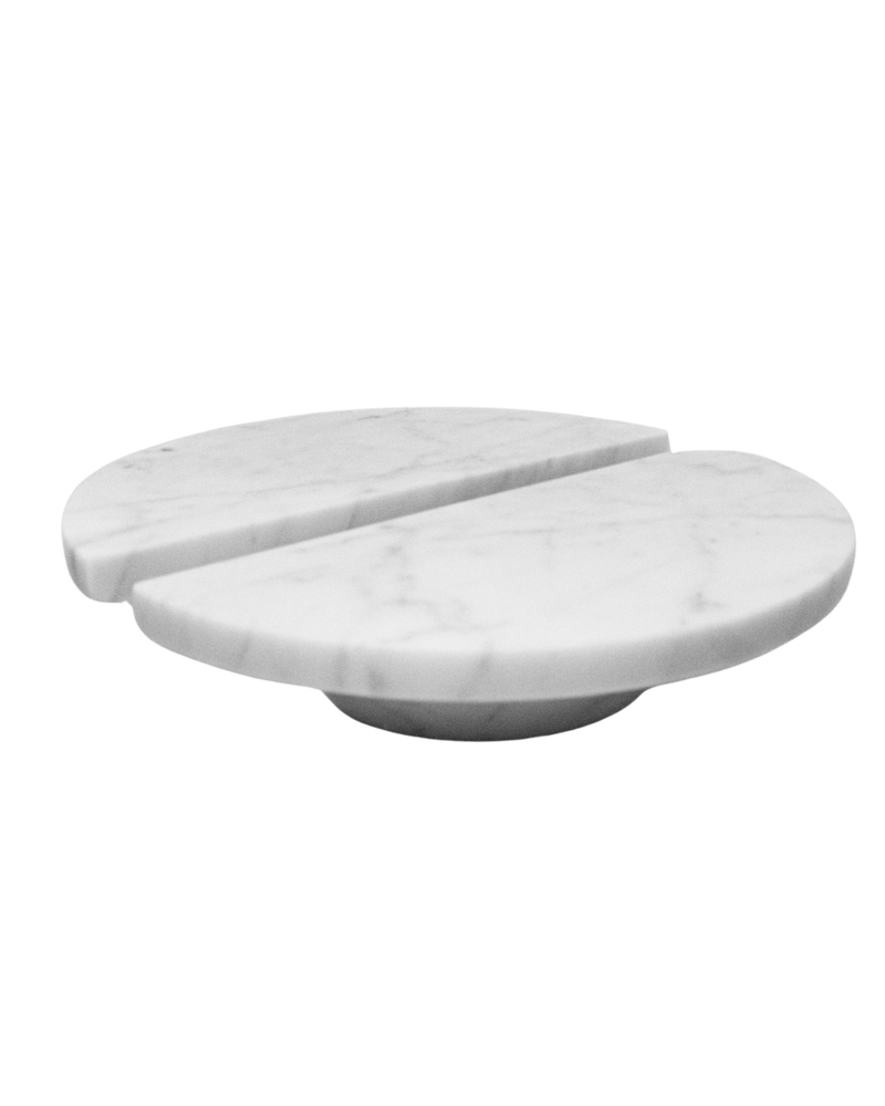 ZMTONLINE MEZZA LUNA 205mm Carrara White Half Moon Entry Door Pull Handle set Full Product Shot
