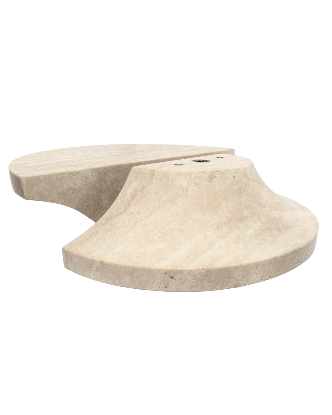 ZMTONLINE MEZZA LUNA 205mm Natural Travertine Half Moon Entry Door Pull Handles Front On top bottom view