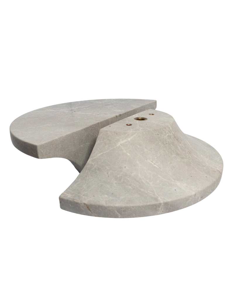 ZMTONLINE MEZZA LUNA 205mm Tundra Grey Half Moon Entry Door Pull Handle set Top bottom (Front on angle)