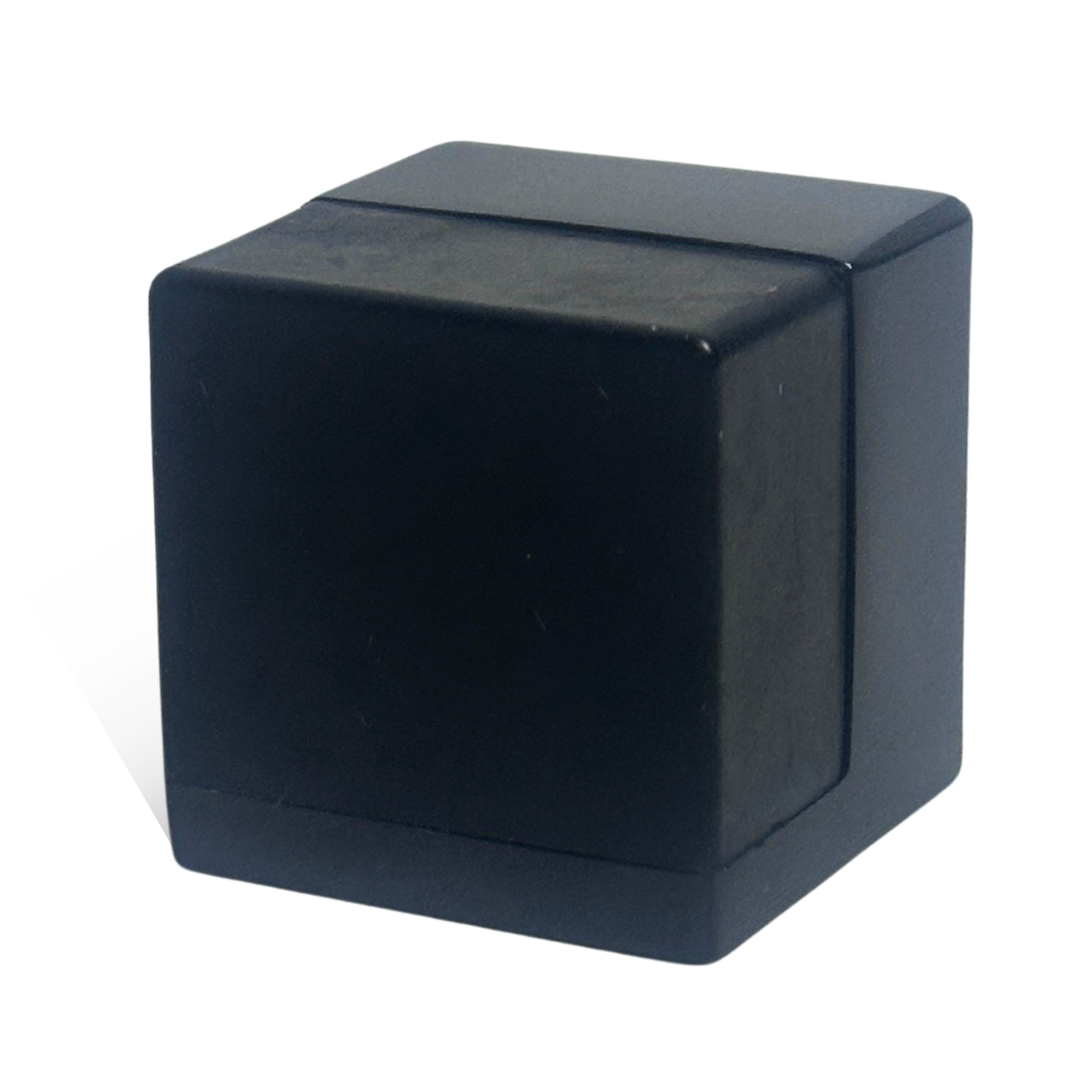 ZMTONLINE Matt  black cube door stop with rubber buffer and concealed fixings Z-DS40CUBE-PC-BLK.