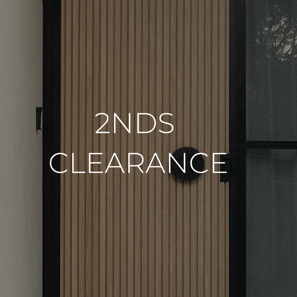 matt-black-round-entry-door-pull-handles-rhondo-220-pair with 2nds-clearance text overlayed on top