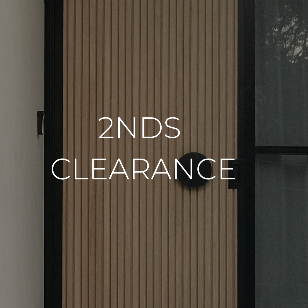matt-black-round-entry-door-pull-handles-rhondo-220-pair with 2nds-clearance text overlayed on top