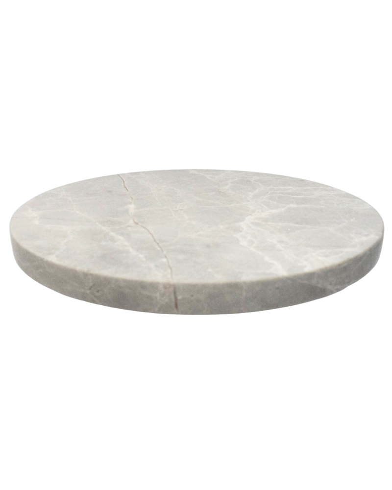 ZMTONLINE RHONDO 200mm Tundra Grey Marble Round Entry Door Pull Handles Front Top Angle