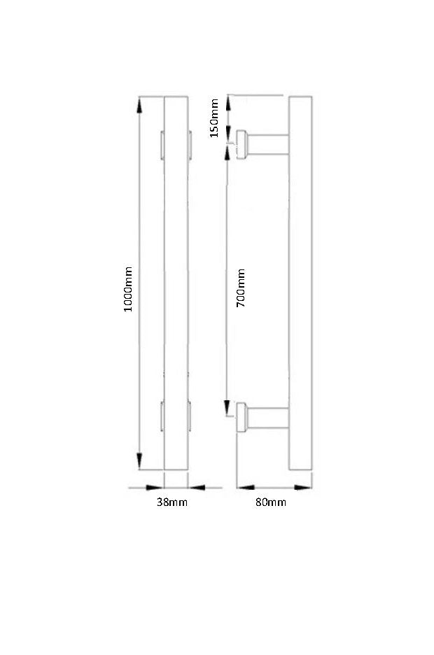 BRUSHED BRASS 1000mm Entry Door Set Bundle - ROUND Escutcheon