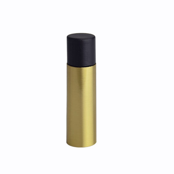 Brushed Brass Wall Mounted Pencil Door Stop 75mm