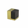 Cube Brushed Brass Floor Mounted Door stop 40mm