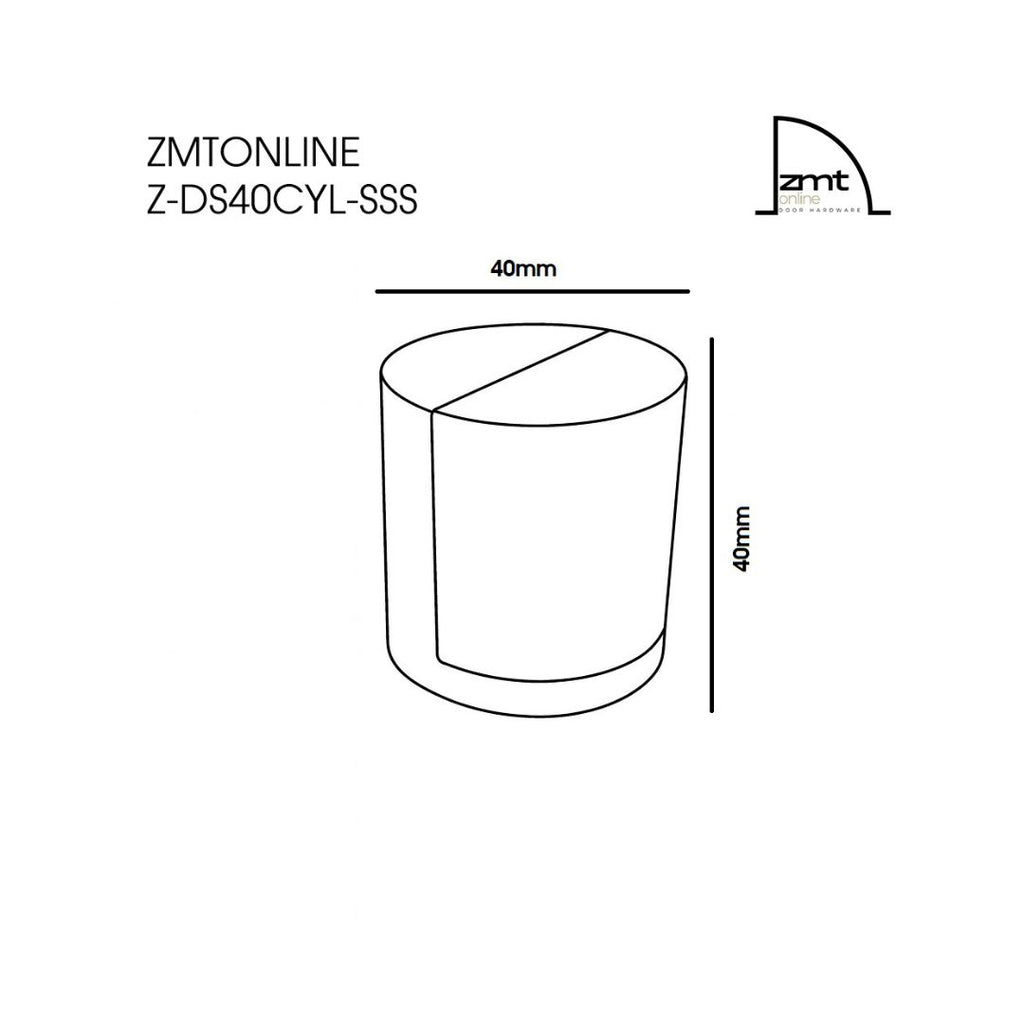 Cylindrical Stainless Steel Floor Mounted Door Stop 40mm