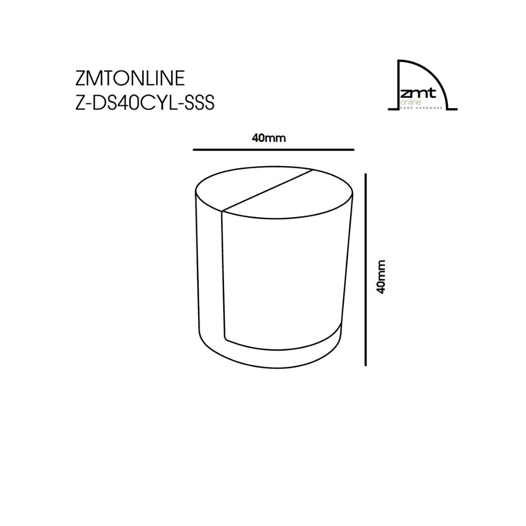 Cylindrical Stainless Steel Floor Mounted Door Stop 40mm