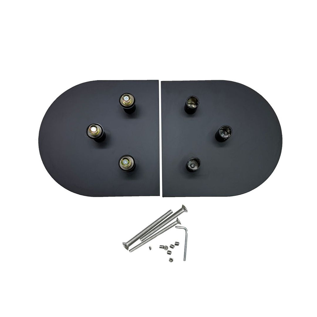 Modern Matt Black D-Plate Entry Door Pull Handles (Pair) - Curve Design