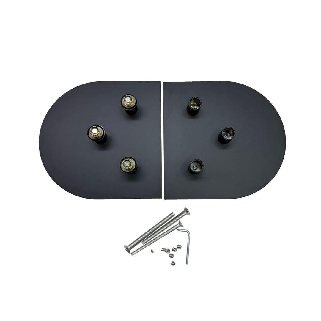 Modern Matt Black D-Plate Entry Door Pull Handles (Pair) - Curve Design
