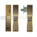 Matt Brushed Dark Bronze Privacy Lock - Sliding Door - Slimline Series