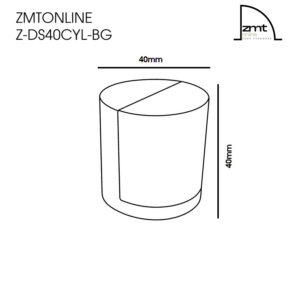 Technical drawing of a floor mounted door stop with dimensions labeled, featuring the brand 'ZMTONLINE'.