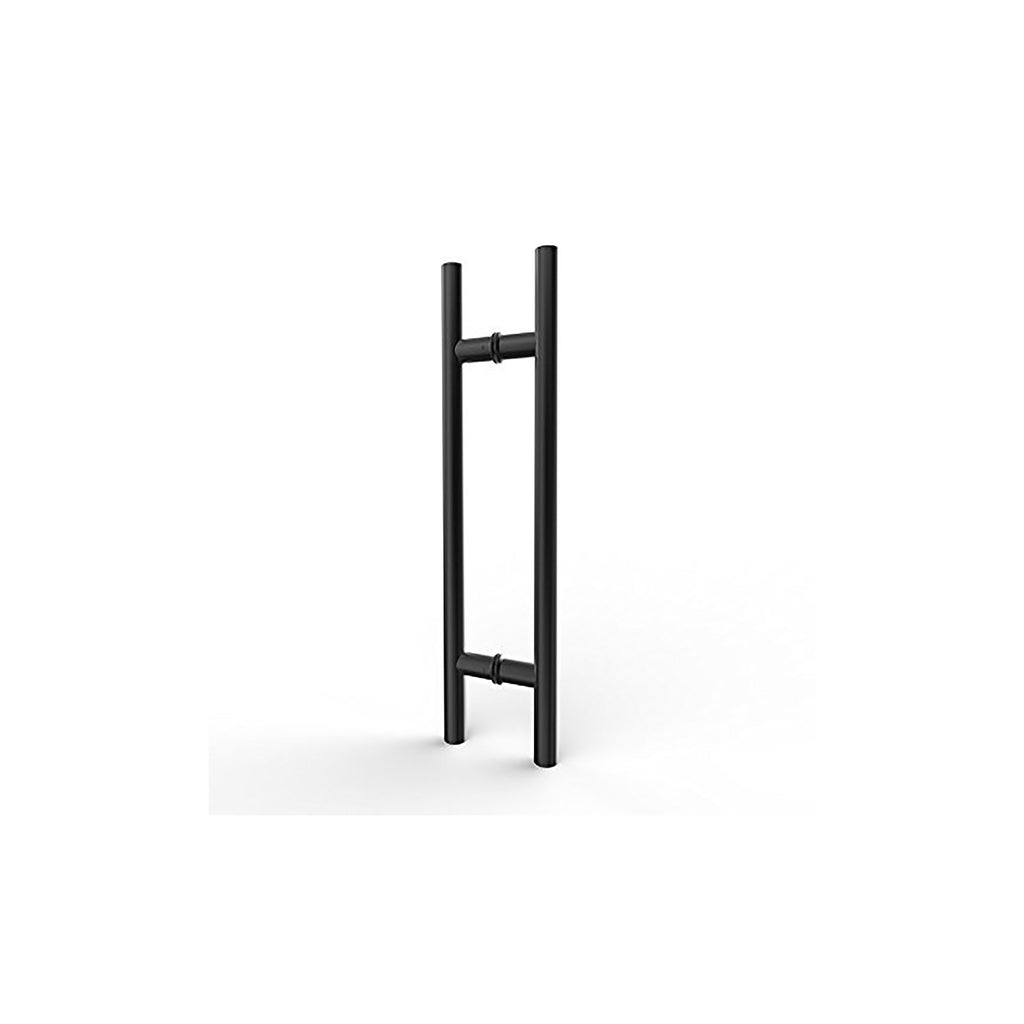 400mm BACK TO BACK  ENTRY DOOR PULL HANDLES  BLACK FINISH - PAIR