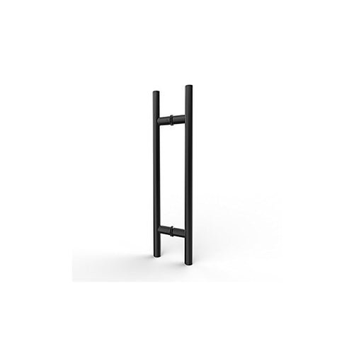 400mm BACK TO BACK  ENTRY DOOR PULL HANDLES  BLACK FINISH - PAIR